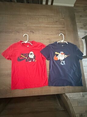 Nike Kids Red and Navy Short Sleeve Graphic Tees